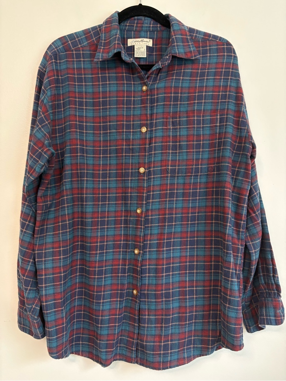 Vintage Eddie Bauer Y2K Plaid Flannel Shirt Women's Sz Large
